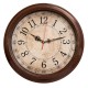Часы настенные аналоговые Бюрократ WallC-R77P D35см коричневый (WALLC-R77P35/BROWN)