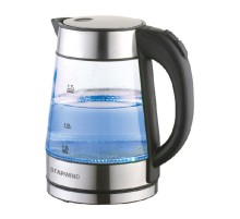 Чайник электрический Starwind SKG3311 1.7л. 2200Вт черный/серебристый корпус: стекло/металл/пластик