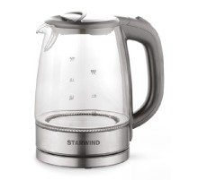 Чайник электрический Starwind SKG2315 1.7л. 2200Вт серый/серебристый корпус: стекло/металл/пластик