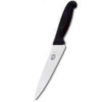 Нож кухонный Victorinox Fibrox (5.2003.15) стальной разделочный лезв.150мм прямая заточка черный блистер