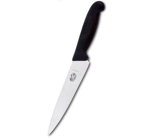 Нож кухонный Victorinox Fibrox (5.2003.15) стальной разделочный лезв.150мм прямая заточка черный блистер Нож кухонный Victorinox Fibrox (5.2003.15) стальной разделочный лезв.150мм прямая заточка черный блистер
