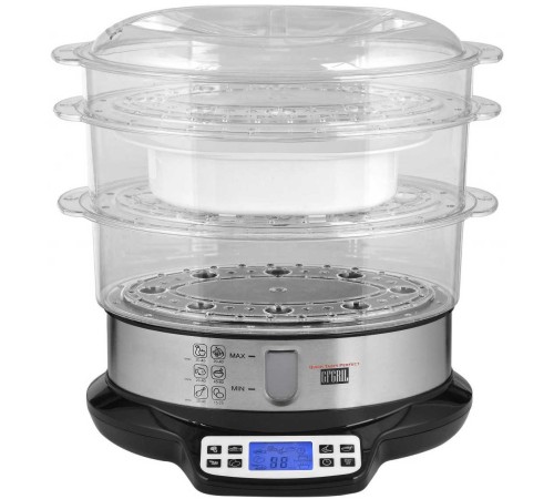 Пароварка GFGril GFS-7DSS 3ярус. 800Вт серебристый/черный Пароварка GFGril GFS-7DSS 3ярус. 800Вт серебристый/черный