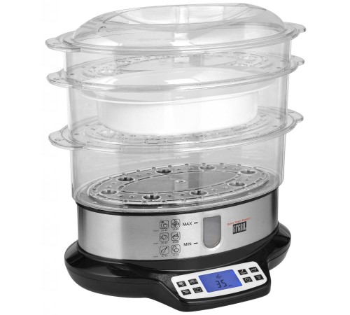 Пароварка GFGril GFS-7DSS 3ярус. 800Вт серебристый/черный Пароварка GFGril GFS-7DSS 3ярус. 800Вт серебристый/черный