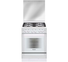 Плита Газовая Gefest ПГ 6300-02 0340 белый (стеклянная крышка) реш.чугун