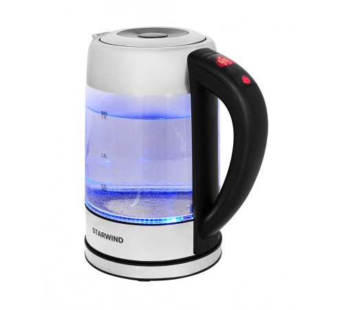 Чайник электрический Starwind SKG5213 1.7л. 2200Вт черный/серебристый корпус: стекло/металл/пластик Чайник электрический Starwind SKG5213 1.7л. 2200Вт черный/серебристый корпус: стекло/металл/пластик