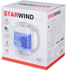 Чайник электрический Starwind SKG4215 1.7л. 2200Вт белый корпус: стекло/пластик