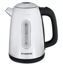 Чайник электрический Starwind SKS3210 1.7л. 2200Вт серебристый/черный корпус: металл/пластик