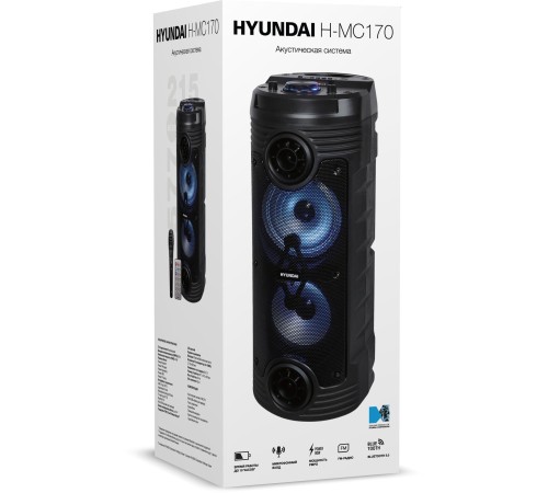 Минисистема Hyundai H-MC170 черный 80Вт FM USB BT SD/MMC Минисистема Hyundai H-MC170 черный 80Вт FM USB BT SD/MMC