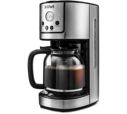 Кофеварка капельная Kitfort КТ-732 900Вт нержавеющая сталь/черный Кофеварка капельная Kitfort КТ-732 900Вт нержавеющая сталь/черный