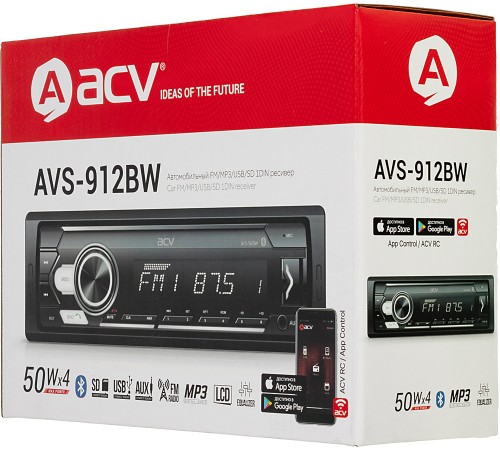 Автомагнитола ACV AVS-912BW 1DIN 4x50Вт (35957) Автомагнитола ACV AVS-912BW 1DIN 4x50Вт (35957)