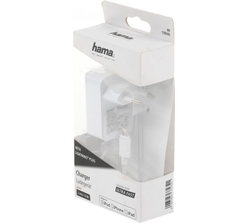 Сетевое зар./устр. Hama H-178342 12W 2.4A для Apple белый (00178342)