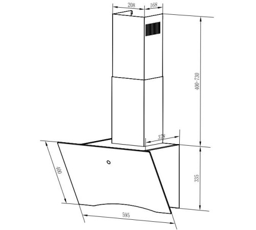 Вытяжка каминная Weissgauff Assy 60 TC черный управление: сенсорное (1 мотор)