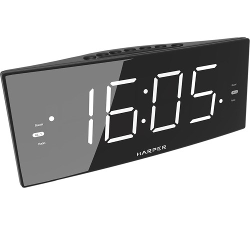 Радиобудильник Harper HCLK-2050 черный LED подсв:белая часы:цифровые AM/FM Радиобудильник Harper HCLK-2050 черный LED подсв:белая часы:цифровые AM/FM