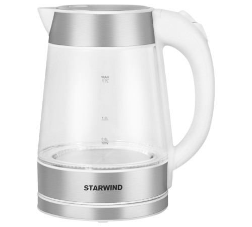 Чайник электрический Starwind SKG2011 1.7л. 2200Вт белый/серебристый корпус: стекло/металл/пластик Чайник электрический Starwind SKG2011 1.7л. 2200Вт белый/серебристый корпус: стекло/металл/пластик