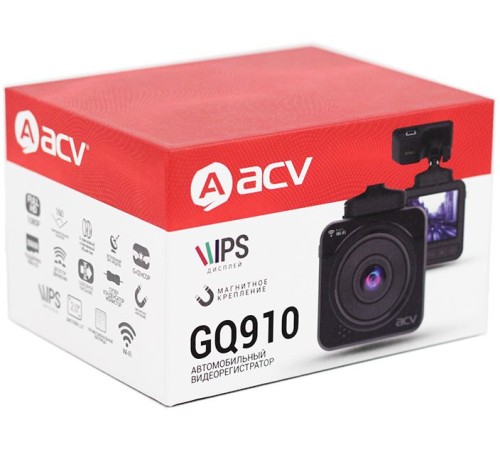 Видеорегистратор ACV GQ910 черный 12Mpix 1080x1920 1080p 160гр. GPS NT96672 Видеорегистратор ACV GQ910 черный 12Mpix 1080x1920 1080p 160гр. GPS NT96672