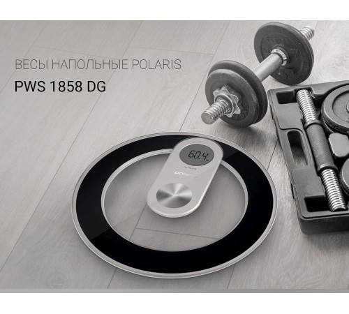 Весы напольные электронные Polaris PWS 1858DG макс.180кг черный Весы напольные электронные Polaris PWS 1858DG макс.180кг черный