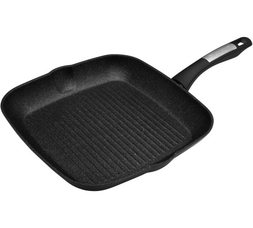 Сковорода-гриль Polaris Monolit 28G квадратная покрытие: антипригарное с керамической крошкой ручка несъемная (без крышки) черный (15264)