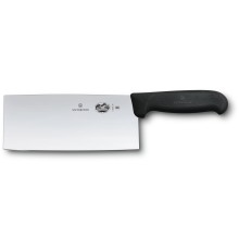 Нож кухонный Victorinox Fibrox (5.4063.18) стальной шеф лезв.180мм прямая заточка черный