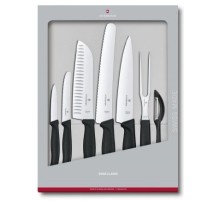 Набор ножей кухон. Victorinox Swiss Classic 6.7133.7G компл.:7предм. черный подар.коробка