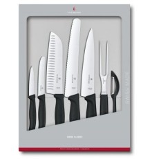 Набор ножей кухон. Victorinox Swiss Classic 6.7133.7G компл.:7предм. черный подар.коробка