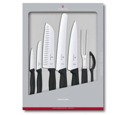 Набор ножей кухон. Victorinox Swiss Classic 6.7133.7G компл.:7предм. черный подар.коробка Набор ножей кухон. Victorinox Swiss Classic 6.7133.7G компл.:7предм. черный подар.коробка