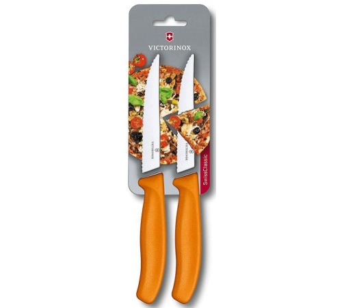 Набор ножей Victorinox Swiss Classic 6.7936.12L9B (6.7936.12L9B) для пиццы компл.:2предм. оранжевый блистер Набор ножей Victorinox Swiss Classic 6.7936.12L9B (6.7936.12L9B) для пиццы компл.:2предм. оранжевый блистер