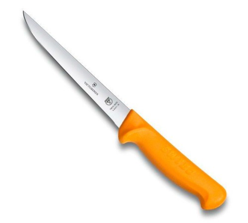 Нож кухонный Victorinox Swibo (5.8401.16) стальной обвалочный лезв.160мм прямая заточка оранжевый Нож кухонный Victorinox Swibo (5.8401.16) стальной обвалочный лезв.160мм прямая заточка оранжевый