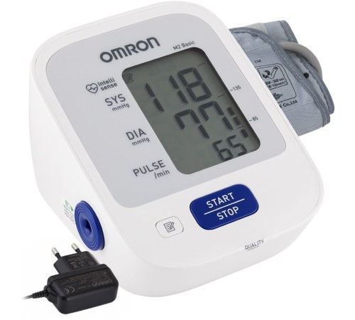 Тонометр автоматический Omron M2 Basic (HEM-7121-ARU) с адаптером Тонометр автоматический Omron M2 Basic (HEM-7121-ARU) с адаптером
