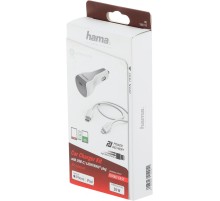 Автомобильное зар./устр. Hama H-183317 30W 3A (PD) USB Type-C для Apple белый (00183317)