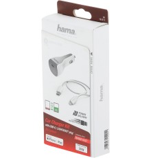 Автомобильное зар./устр. Hama H-183317 3A (PD) USB Type-C для Apple белый (00183317)