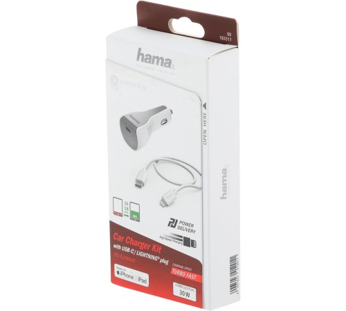 Автомобильное зар./устр. Hama H-183317 3A (PD) USB Type-C для Apple белый (00183317) Автомобильное зар./устр. Hama H-183317 3A (PD) USB Type-C для Apple белый (00183317)