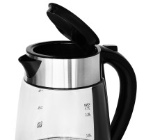 Чайник электрический Starwind SKG3026 1.7л. 2200Вт черный/серебристый корпус: стекло