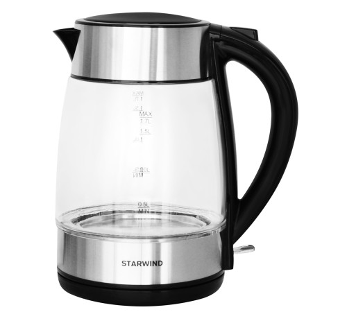 Чайник электрический Starwind SKG3026 1.7л. 2200Вт черный/серебристый корпус: стекло Чайник электрический Starwind SKG3026 1.7л. 2200Вт черный/серебристый корпус: стекло