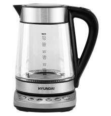 Чайник электрический Hyundai HYK-G3026 1.7л. 2200Вт серебристый/черный корпус: стекло/металл/пластик