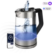 Чайник электрический Polaris PWK 1725CGLD 1.7л. 2200Вт серебристый матовый корпус: стекло/металл