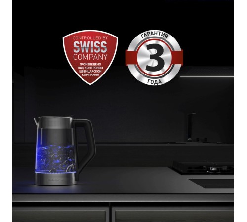 Чайник электрический Polaris PWK 1725CGLD 1.7л. 2200Вт серебристый матовый корпус: стекло/металл