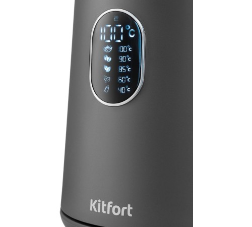 Чайник электрический Kitfort КТ-6115-2 1.5л. 1800Вт серый корпус: металл/пластик