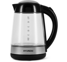 Чайник электрический Hyundai HYK-G3803 1.7л. 2200Вт черный/серебристый корпус: стекло