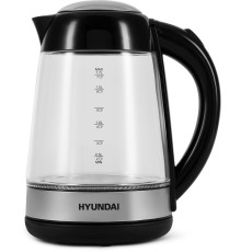Чайник электрический Hyundai HYK-G3803 1.7л. 2200Вт черный/серебристый корпус: стекло