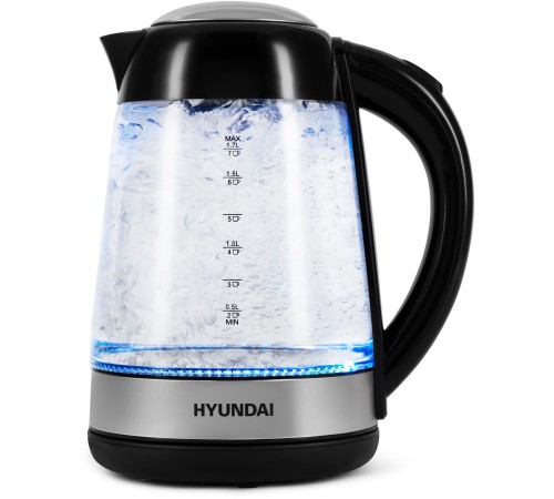Чайник электрический Hyundai HYK-G3803 1.7л. 2200Вт черный/серебристый корпус: стекло Чайник электрический Hyundai HYK-G3803 1.7л. 2200Вт черный/серебристый корпус: стекло