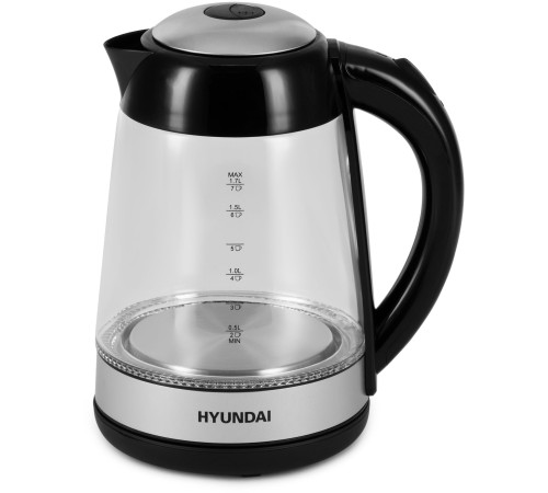 Чайник электрический Hyundai HYK-G3803 1.7л. 2200Вт черный/серебристый корпус: стекло Чайник электрический Hyundai HYK-G3803 1.7л. 2200Вт черный/серебристый корпус: стекло
