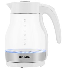 Чайник электрический Hyundai HYK-G3802 1.7л. 2200Вт белый/серебристый корпус: стекло