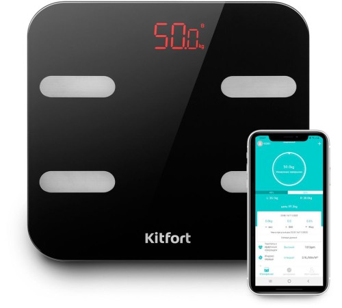 Весы напольные электронные Kitfort KT-806 макс.180кг черный Весы напольные электронные Kitfort KT-806 макс.180кг черный