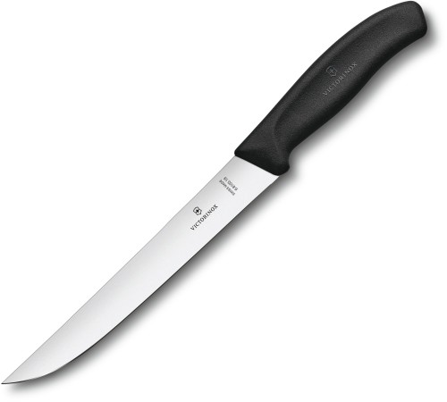 Нож кухонный Victorinox Swiss Classic (6.8103.18B) стальной разделочный лезв.180мм прямая заточка черный блистер Нож кухонный Victorinox Swiss Classic (6.8103.18B) стальной разделочный лезв.180мм прямая заточка черный блистер