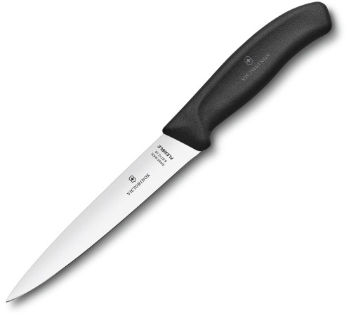 Нож кухонный Victorinox Swiss Classic (6.8713.16B) стальной филейный лезв.160мм прямая заточка черный блистер Нож кухонный Victorinox Swiss Classic (6.8713.16B) стальной филейный лезв.160мм прямая заточка черный блистер
