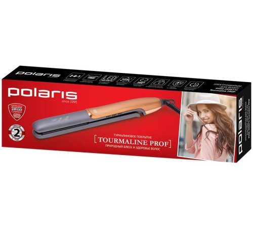 Выпрямитель Polaris PHSS 2098TTi Tourmaline PROF 35Вт черный/розовое золото макс.темп.:220С покрытие:турмалиновое (PHSS 2098TTI)