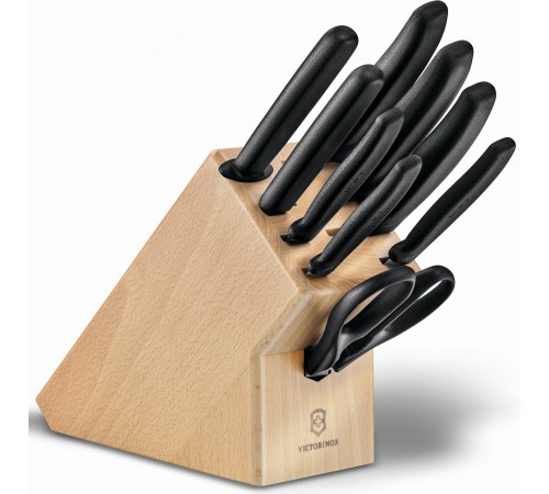 Набор ножей кухон. Victorinox Swiss Classic 6.7193.9 компл.:8предм. ножницы дерево/черный Набор ножей кухон. Victorinox Swiss Classic 6.7193.9 компл.:8предм. ножницы дерево/черный