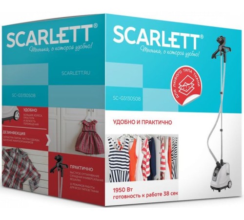 Отпариватель напольный Scarlett SC-GS130S08 1950Вт белый/черный Отпариватель напольный Scarlett SC-GS130S08 1950Вт белый/черный