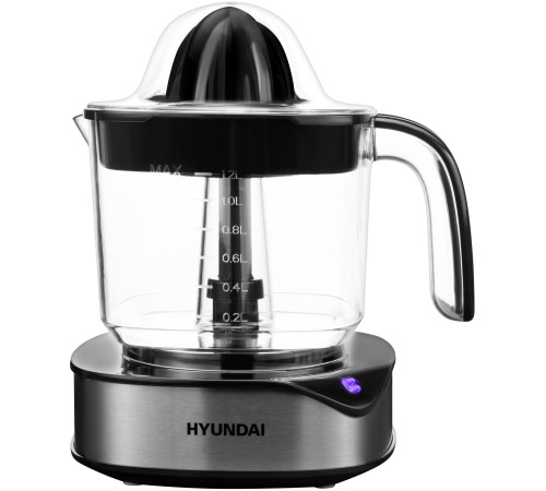 Соковыжималка цитрусовая Hyundai HY-JC4123 30Вт рез.сок.:1200мл. черный/нержавеющая сталь Соковыжималка цитрусовая Hyundai HY-JC4123 30Вт рез.сок.:1200мл. черный/нержавеющая сталь