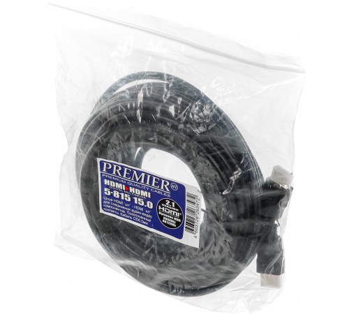 Кабель соединительный аудио-видео Premier 5-815 HDMI (m)/HDMI (m) 15м. позолоч.конт. черный (5-815 15.0) Кабель соединительный аудио-видео Premier 5-815 HDMI (m)/HDMI (m) 15м. позолоч.конт. черный (5-815 15.0)